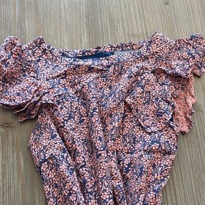 Pink and blue floral maternity dress